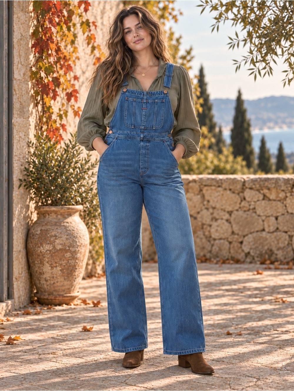 Like New DÔEN Myrtle Denim Overalls Antibes Wash Size 31